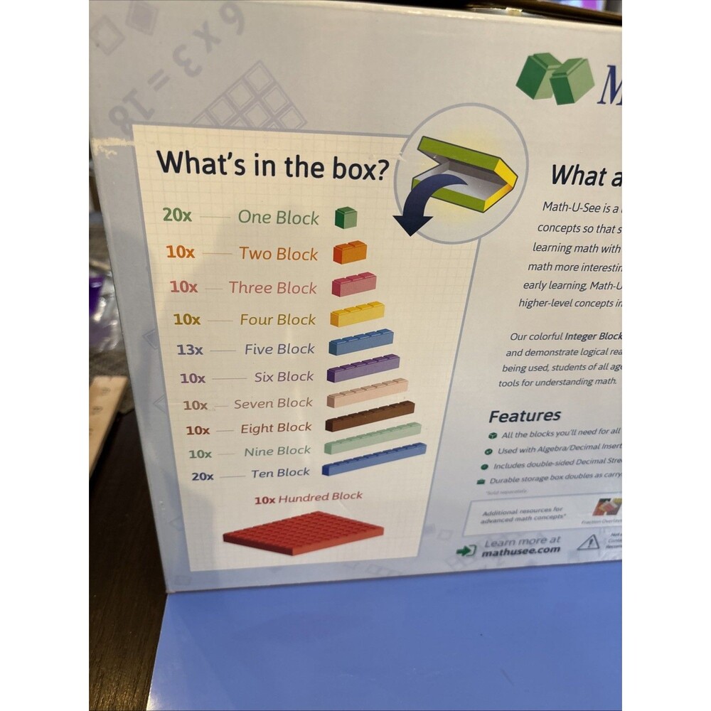 Math-U-See Manipulatives Integer Block Kit Complete Set 133 Blocks Math Learn - Picture 6 of 14